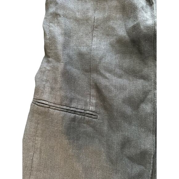 AYR Black Basic Lagenlook Coastal Granmda Relaxed The Rumpled Linen Blazer 6 - Picture 9 of 13